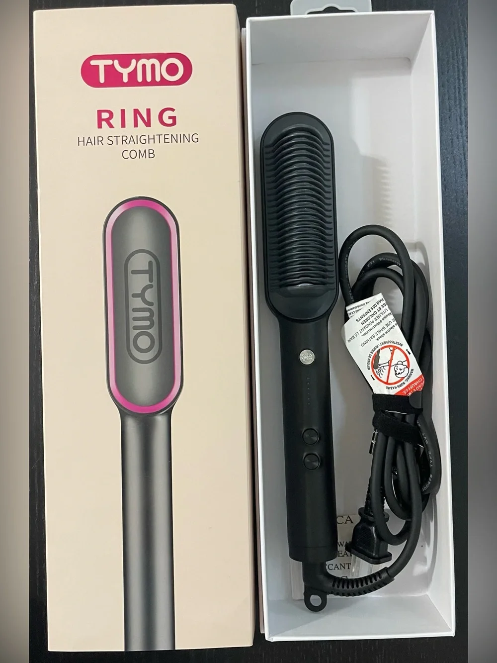 Tymo Pink & Black Hair Straightening Brush - Tymo